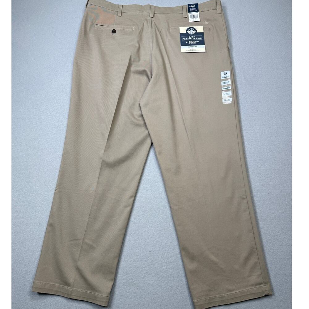 Dockers Men's Easy pleat front Khaki Stretch Pants Timber Wolf 40x32 $66